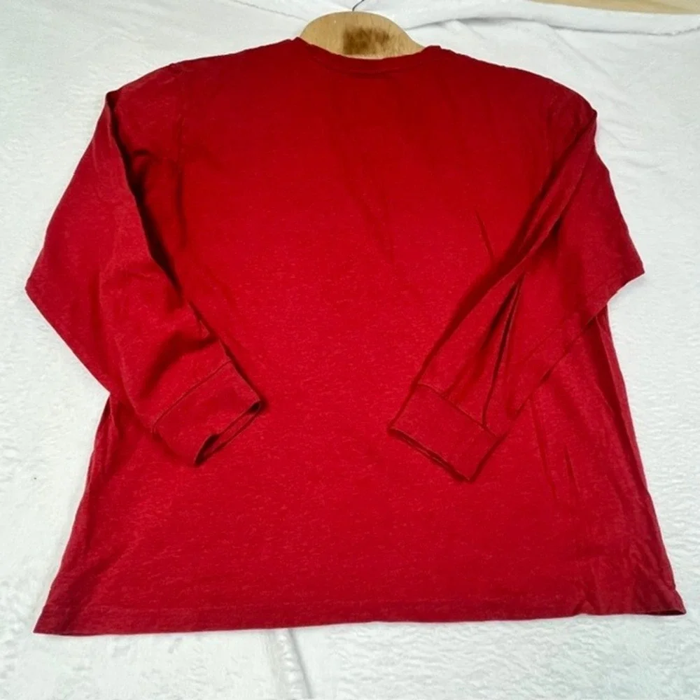 Polo Ralph Lauren Mens Long Sleeve T-Shirt Red Cotton‎ Pony Logo Large